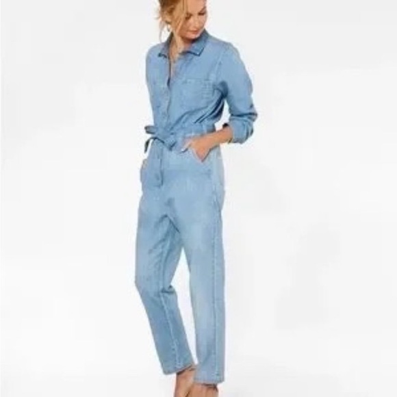 NWOT Outerknown Wyatt Denim Jumpsuit Blue Size Small - Picture 2 of 11